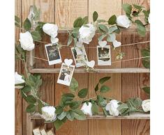 Ginger Ray Guirlande de fleurs blanches pour décoration de mariage