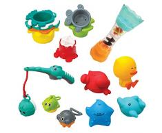Infantino- Coffret 17 Jouets de Bain incontournables, Multicolore