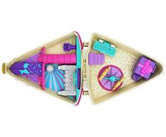 Polly Pocket Coffret Univers Gâteau danniversaire, 2 mini-figurines, accessoires, autocollants et surprises cachées, jouet enfant, GFM49