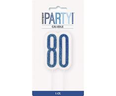 Unique Party- Bougie, 83885, Bleu/argenté