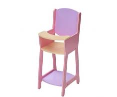 Chaise Haute en Bois Moderne pour Poupée de 40 cm Le Monde Dolivia TD-12878A
