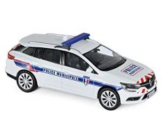 Norev- Renault Megane Estate 2016-Police Municipale Voiture Miniature de Collection, 517794, Blanc/Bleu