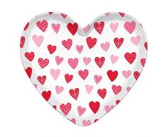 Amscan 430823 Plateau en plastique en forme de cœur 39 cm x 36,8 cm