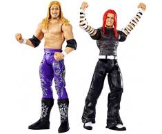 WWE WrestleMania Coffret de combat avec deux figurines articulées de catch Jeff Hardy & Edge de 17 cm, jouet pour enfant, GDC03