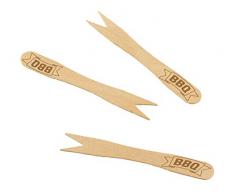 amscan 9901867 Lot de 20 Mini fourchettes en Bois pour Barbecue Naturel