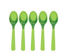 Amscan 8011-53 Amscan Lot de 48 cuillères à Couverts Vert Kiwi 9 x 9,2 cm