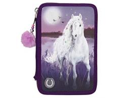 Depesche 10805 Miss Melody Trousse à 3 Fermetures Éclair et LED Violet 7,5 x 13 x 20 cm