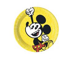 Generique PR81848 Lot de 8 assiettes en carton Motif Mickey rétro Multicolore 20 cm