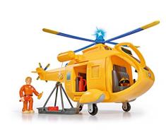 Simba - 109251002 - Sam le Pompier - Hélicoptère Wallaby II - Lumière et Rotor Rotatif - + 1 Figurine Incluse