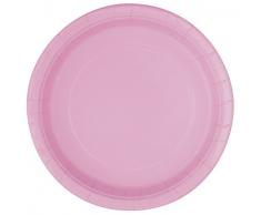 Unique Party - 30877 - Paquet de 8 Assiettes en Carton - 21,9 cm - Rose Pastel