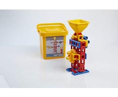 Plasticant Mobilo 260 Flow Kit de base 48 pièces, 2 roues à pelle, 1 entonnoir avec curseur 260 flow, rouge, jaune, bleu - Version Allemande