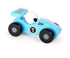 Small Foot- Véhicule Jouet Bolide Bois, certifié 100% FSC, au Design Bleu Ciel et avec Pilote intégré, 11133, Multicolore