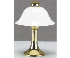 Rulke Rulke010493 Lampe de Table avec Base en Laiton et Plastique Blanc écran