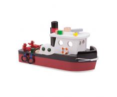 New Classic Toys Bateau Remorqueur Jouet en Bois pour Enfant