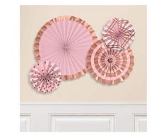 Amscan International 290108 Amscan Lot de 4 guirlandes en papier Motif fard doré rose