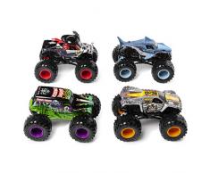 Monster Jam - 6053860 - Pack de 4 véhicules - Véhicule échelle 1:64 - Jouet enfant - Modèles aléatoires
