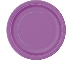 Unique Party - 34476 - Paquet de 20 Assiettes en Carton - 18 cm - Violet