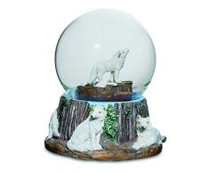Katerina Prestige- Figurine Boule Neige Loup Blanc Hurlant, MO0565