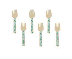 Amscan International 433001 Bleu Buffet Mini fourchettes en Bois