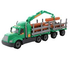 Polesie Polesie55675 Mike Jouet en Bois Camion avec remorque