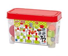 Jouets Ecoiffier – 2598 - Coffret dînette 100 % Chef – Vaisselle, ustensiles de cuisine et aliments - 70 pièces – Dès 18 mois – Fabriqué en France