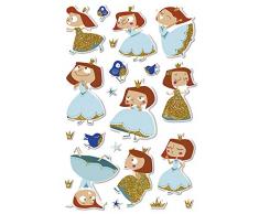 Maildor AE151C - Un sachet de gommettes Puffy 1 planche 10,5x16cm, Princesses (21 stickers)