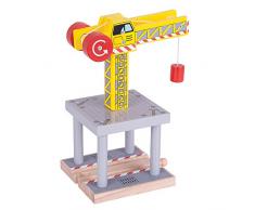 Bigjigs Rail Grande Grue de Couleur Jaune Compatible avec la Plupart des Jouets Rail en Bois.