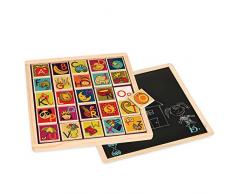 B Toys bx1264z – B. s Eye View Puzzle Table en Bois Chiffres et Formes