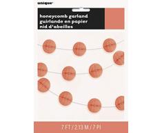 Unique Party 2,1 m Nid dabeille Boule Guirlande 7 Corail