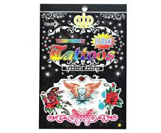 Gifts SHATCHI-1014 Lot de 4 tatouages temporaires noirs non toxiques Imperméables à leau, autocollant non toxique