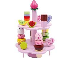 Small Foot 3312 Présentoir à Glaces, en Bois, Accessoires pour la Boutique marchande et la Cuisine, à partir de 3 Ans