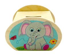 Hess Jouet en Bois 14552 Tirelire en Bois, éléphant, env. 12 cm