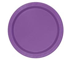 Unique Party - 34475 - Paquet de 8 Assiettes en Carton - 21,9 cm - Violet