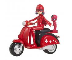 Bandai Ladybug et Son Scooter Miraculous Figurine, 39880, Rouge Noir