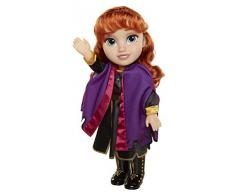 Frozen 2- Disney Anna Adventure Doll, 14 Tall with Violet Travel Cape Poupée, 202824, Multicolore