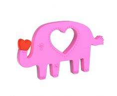 Manhattan Toy Anneau de Dentition en Silicone, éléphant en Forme de Jouet Animal de Manhattan, Rose, 216300, Multicolore