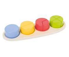 Small Foot Puzzle Education en Bois, certifié FSC 100%, ludique avec Effet dapprentissage, entraîne la Reconnaissance des Formes et des Couleurs Ainsi Que la motricité, et Aide Les Enfants Plus âgés avec Les Fractions Jouets, 11102, Multicolore