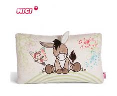 NICI- Oreiller rectangulaire âne et Papillon 43X25cm, 44938, Multicolore
