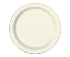 Unique Party - 32365 - Paquet de 8 Assiettes en Carton - 21,9 cm - Ivoire