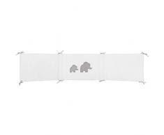 Nattou Tour de Lit Réversible, Convient aux Lits dEnfants dune Largeur de 60 à 70 cm, 180 × 40 × 3 cm, Tembo, Blanc/Gris