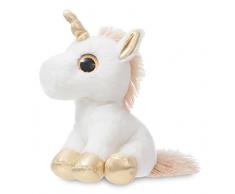 Aurora World 60836 Grattoir Sparkle Tales Twinkle Licorne Peluche, Doré, 17,8 cm