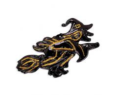 Generique - Décoration sorcière Noire dorée 58 x 30 cm Halloween - version anglaise