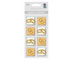 Ursus 56400022 Lot de 8 Accessoires créatifs Autocollants en différents matériaux de Haute qualité pour décorer Cartes, Albums Photo et Cadeaux Ainsi Que pour Les projets de Scrapbooking Doré