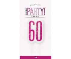 Unique Party- Bougie, 83896, Rose/argenté