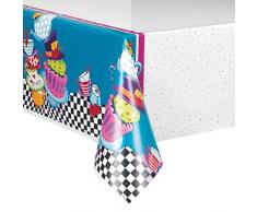 Unique Party 49503 - Nappe en Plastique Tea Party Chapelier Fou, 213 cm x 137 cm