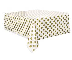 Unique Party - 37293 - Nappe - Plastique à Pois 2,74 x 1,37 m - Or