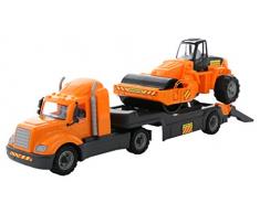 Polesie Polesie55712 Mike Remorque Jouet Truck Plus Rouleau Compresseur en boîte