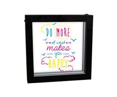 Global Gizmos 41791 Cadre Lumineux LED avec 3 stylos néon Noir