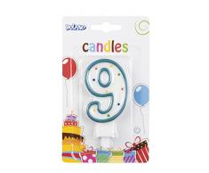 Boland 63409 Lot de 9 bougies numérotées
