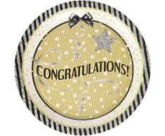 Forum Novelties X79899 Congratulations Assiettes, Multicolore